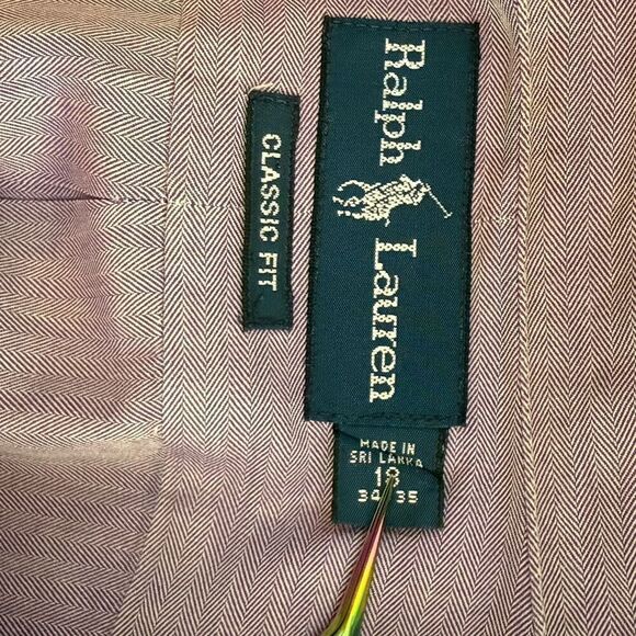 Ralph Lauren Purple Long Sleeve Button Up Shirt - Men’s US 18 34/35 - Picture 6 of 7